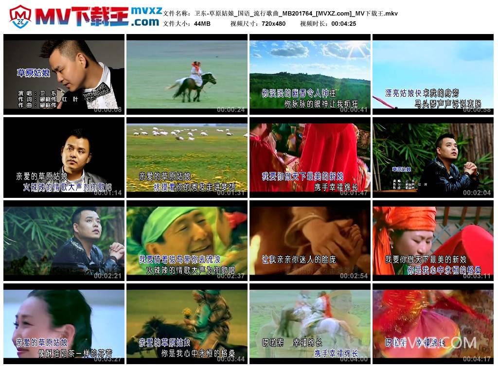 卫东-草原姑娘_国语_流行歌曲_MB201764